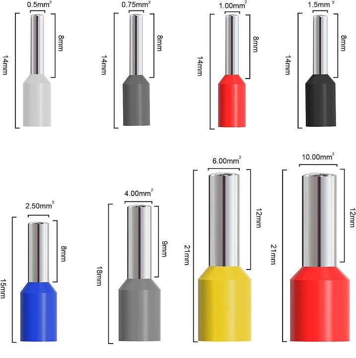 ZACISKARKA PRASKA SZCZYPCE DO KONEKTORÓW KOŃCÓWEK 1200 TULEJEK