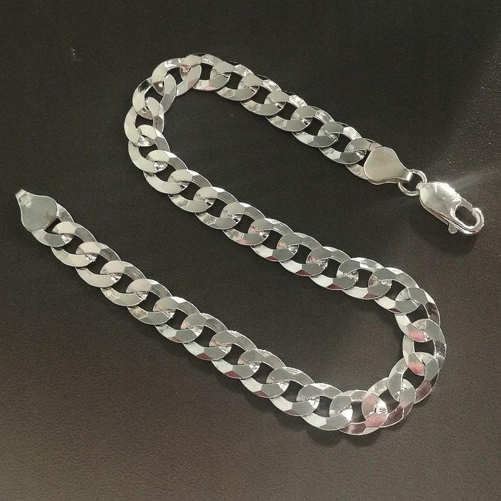 Bransoletka Srebrna Pancerka 925 Pełna Diamentowana 7,50 mm Grawer Gratis