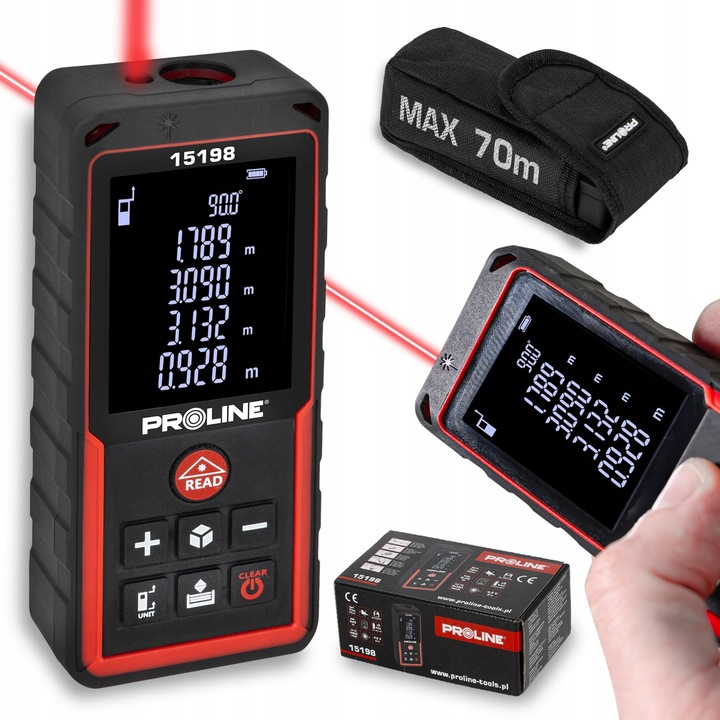 Dalmierz laserowy 70M cyfrowy miernik odległości profesjonalny Proline