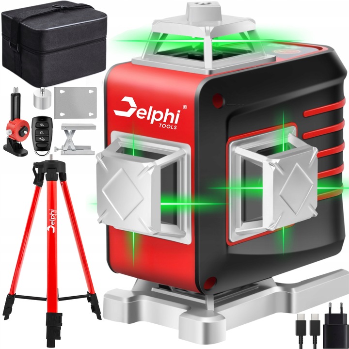 POZIOMICA LASEROWA 360° LASER KRZYŻOWY SAMOPOZIOMUJĄCA 16 LINII