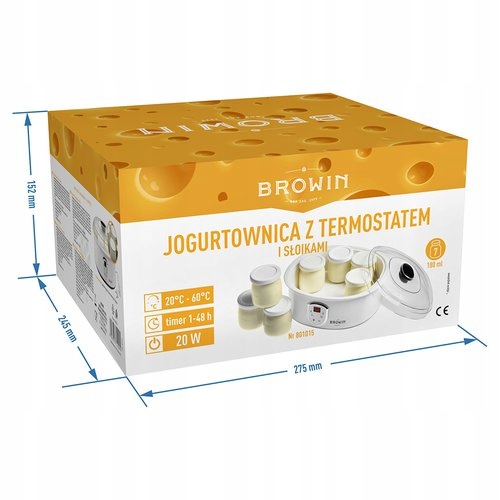 JOGURTOWNICA Z TERMOSTATEM 7 SŁOIKÓW BROWIN 1,3l 801015
