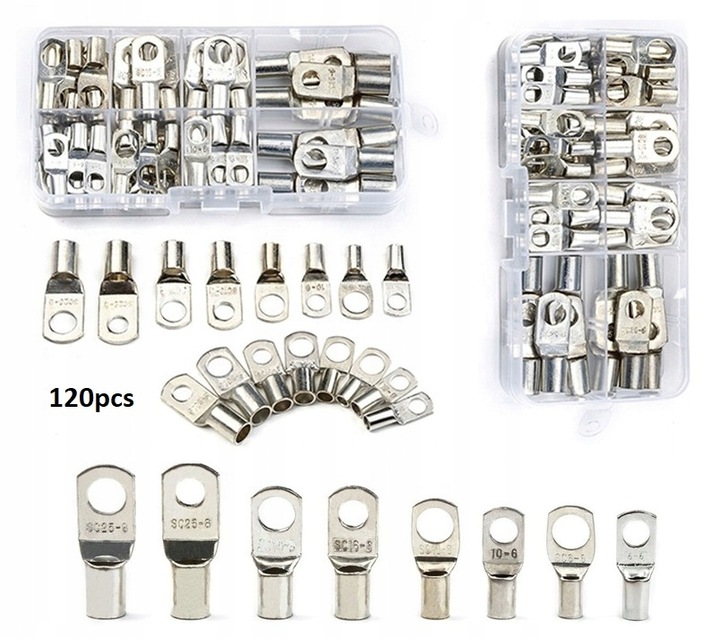 ZACISKARKA KABLI PRZEWODÓW PRASKA TULEJKI 6-50mm2 + 120 końcówki
