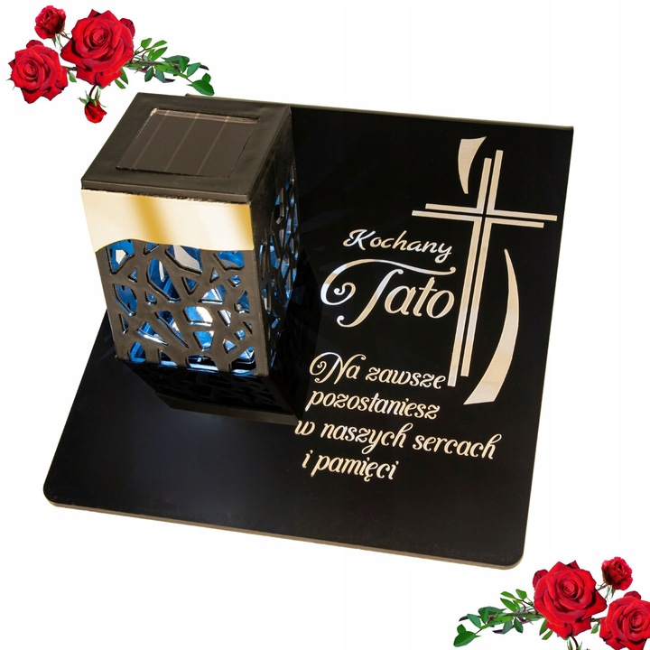 ZNICZ SOLARNY Wieczna Latarenka LED STATUETKA GRÓB lampka dla TATY