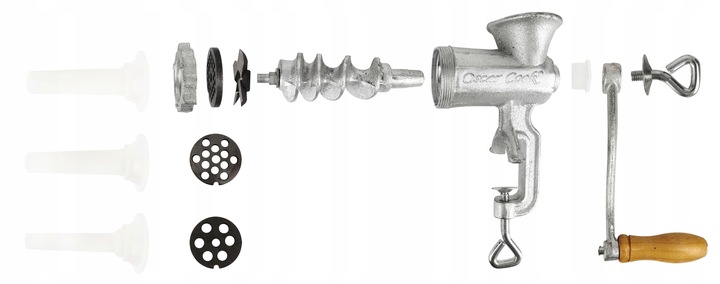 RĘCZNA MASZYNKA do MIELENIA Mięsa Żeliwna nr. 5 Nadziewarka 4 Sita 3