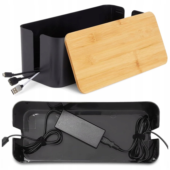 ORGANIZER NA KABLE POJEMNIK PUDEŁKO NA LISTWY KABLI PRZEWODY BOX DREWNO L