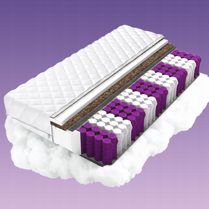 Materac 90x200 CocoPrime Sprężynowy Kieszeniowy Kokos H3/H4