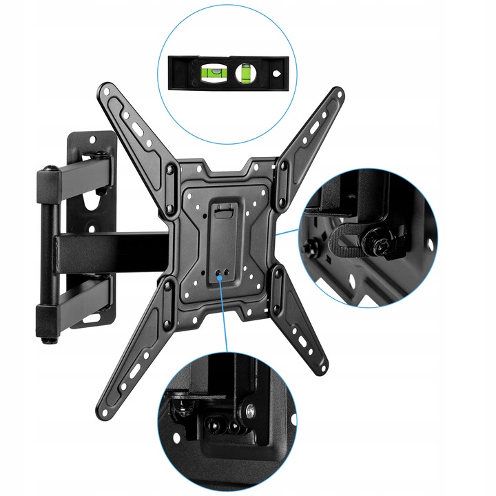 OBROTOWY UCHWYT DO TELEWIZORA TV LED LCD WIESZAK MOCNY ŚCIENNY 22-65 CALI