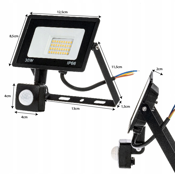 Halogen Naświetlacz 30W LED ZEWNĘTRZNY LAMPA Czujnik RUCHU ZMIERZCHU
