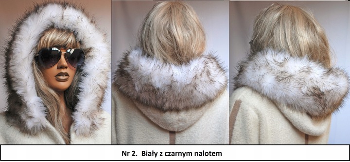 Futrzane OBSZYCIE do KAPTURA KOŁNIERZ SZALIK