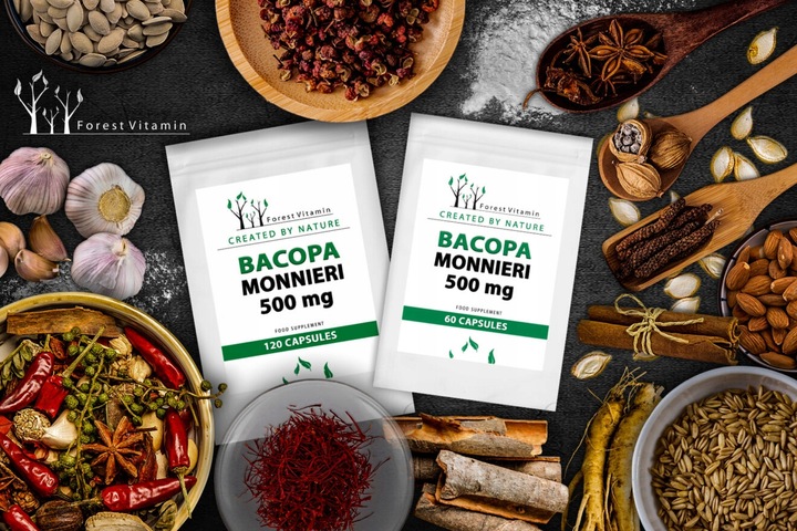 BAKOPA BACOPA MONNIERI 120kaps 500mg STRES PAMIĘĆ