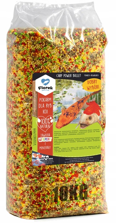 POKARM KARMA PASZA ZANĘTA GRANULAT DLA RYB KOI KARPI NA OCZKO WODNE
