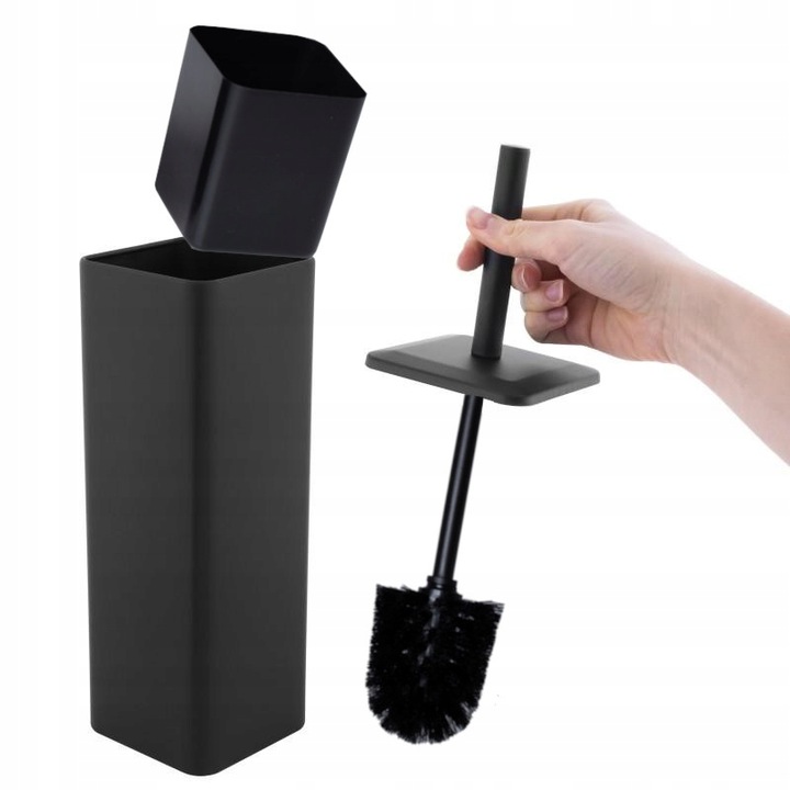 Szczotka do WC toalety łazienki czarna zamknieta loft łazienkowa toaletowa