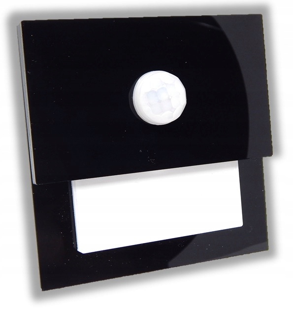 Lampki schodowe z CZUJNIKIEM RUCHU zmierzchu 230v 2W LED Z CZARNA ZIMNA