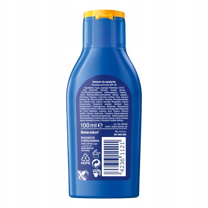 NIVEA SUN Protect & Moisture Nawilżający balsam do opalania SPF 30, 100 ml