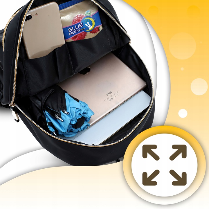 PLECAK DAMSKI MIEJSKI CZARNY POJEMNY DAMSKA TORBA NA RAMIĘ DO PRACY SZKOŁY