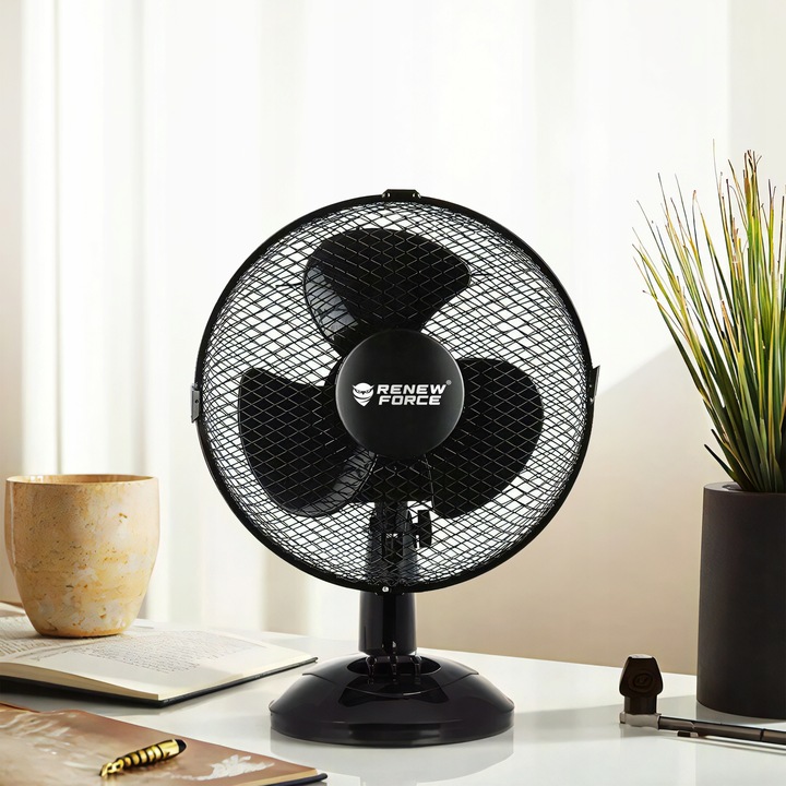 WENTYLATOR WIATRAK STOŁOWY STOJĄCY BIURKOWY OSCYLACJA CICHY MOCNY SKUTECZNY