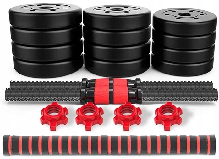 Hantle 20kg 2x10kg + SZTANGA GRYFY ZESTAW CIĘŻARKÓW DO ĆWICZEŃ REGULOWANE