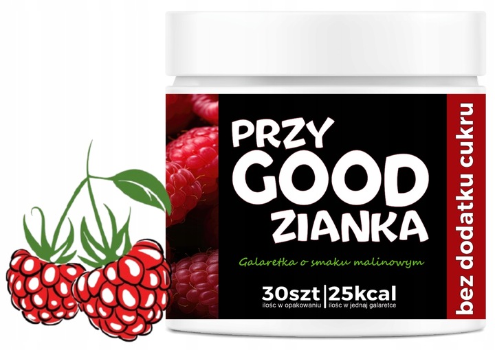 Galaretka bez cukru Malinowa 30 galaretek 225g Keto bez glutenu z OwoceLio