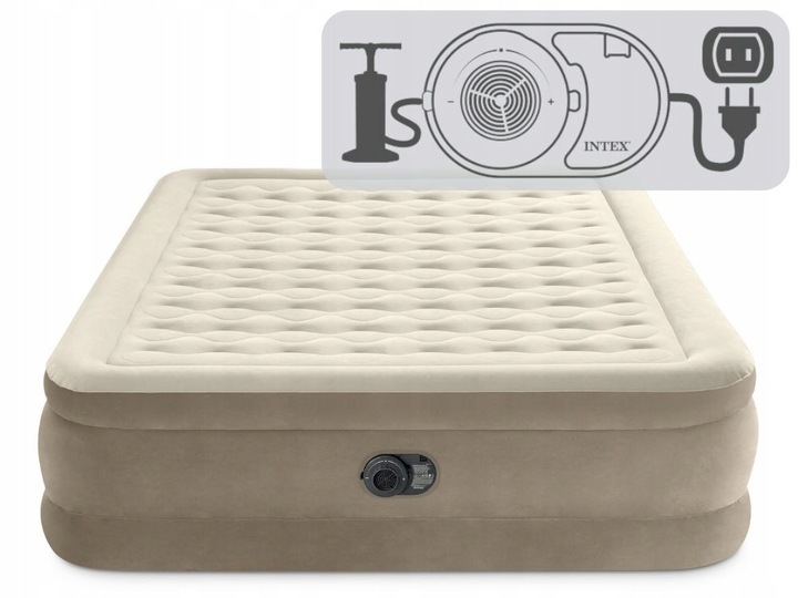 Materac Dmuchany Dwuosobowy Łóżko z Pompką 230V Intex 64428ND