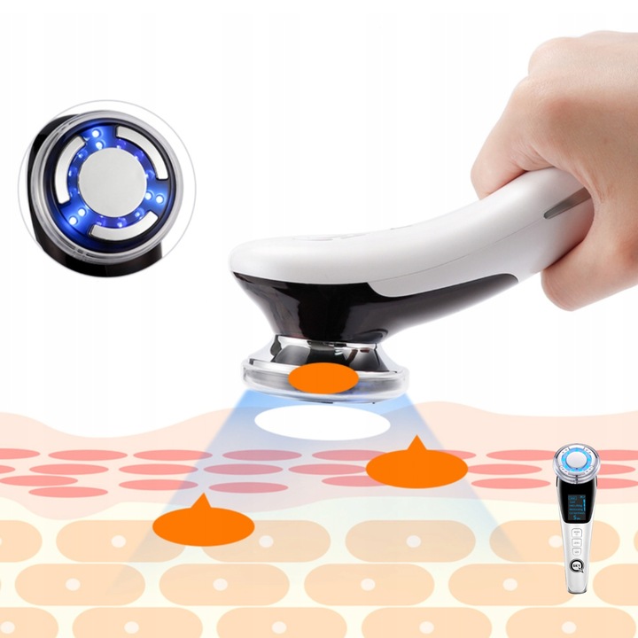 MEZOTERAPIA BEZIGŁOWA MASAŻER EMS TWARZY LIFTING 5w1 URZĄDZENIE DO MASAŻU