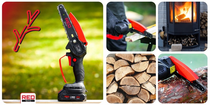 PIŁA ŁAŃCUCHOWA AKUMULATOROWA GAŁĘZIÓWKA MINI PILARKA 2x AKU + 4x