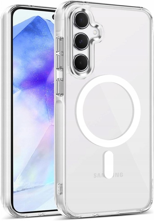 Etui Do SAMSUNG GALAXY A55 5G +Szkło WZMACNIANE 360° do MAGSAFE CLEAR CASE
