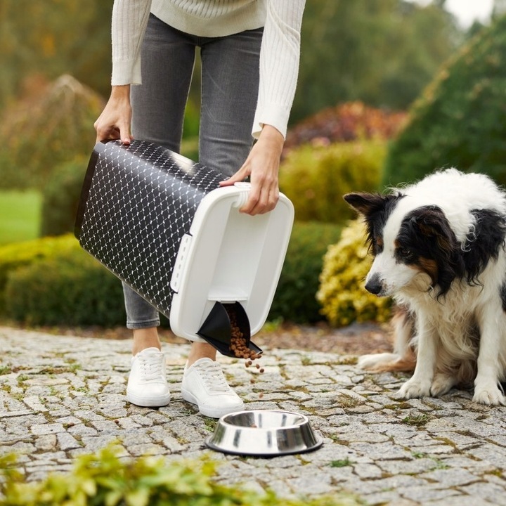 Rotho CODY 25 l biało-czarny pojemnik na suchą kar