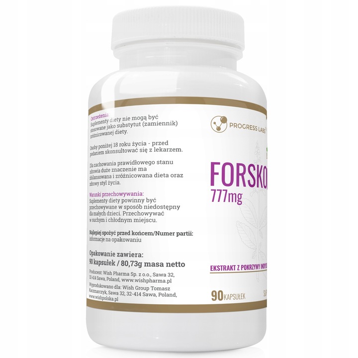 Forskolin 777mg SPALACZ TŁUSZCZU WAGA POKRZYWA INDYJSKA FORKOLINA 270 kap