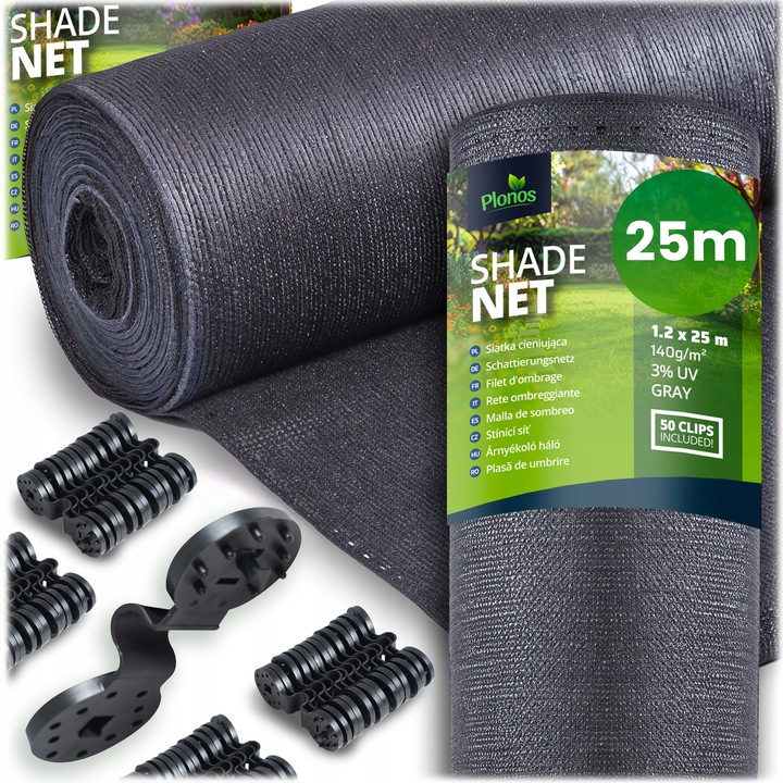 SIATKA CIENIUJĄCA NA PŁOT OGRODZENIE 1,2x25m MASKUJĄCA MATA OSŁONA 90%