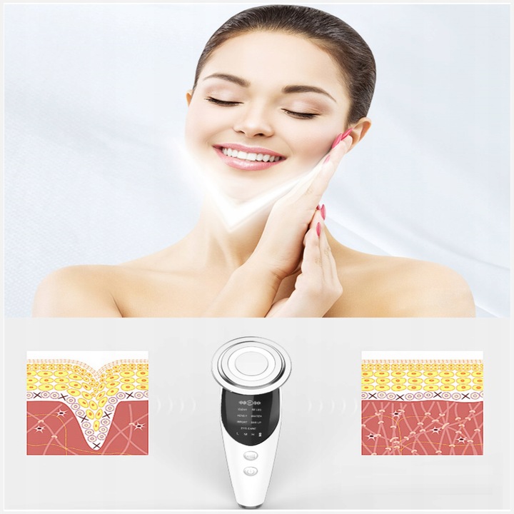 MASAŻ TWARZY MASAŻER LIFTINGUJĄCY UJĘDRNIAJĄCY 7W1 EMS MEZOTERAPIA LIFTING