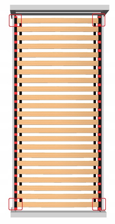 Stelaż łóżka z 23 listew sprężynujących FLEX 200x90