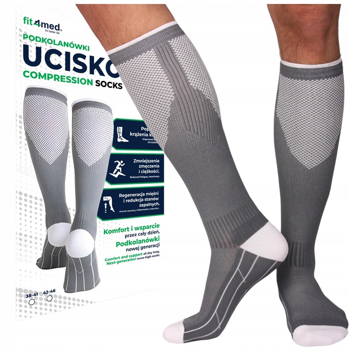 SKARPETY KOMPRESYJNE PODKOLANÓWKI UCISKOWE PRZECIWŻYLAKOWE ŻYLAKI