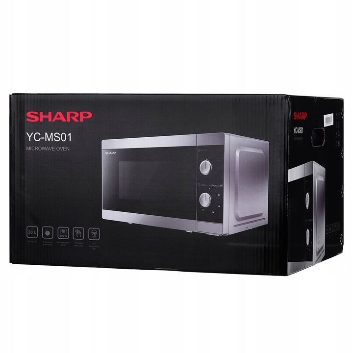 Kuchenka mikrofalowa wolnostojąca Sharp YC-MS01E-S (20L 800W)