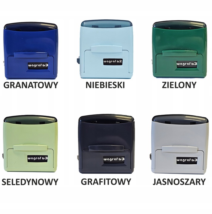 PIECZĄTKA FIRMOWA WAGRAF B3s - do 6 wersów - 47x18mm - 12 kolorów do wyboru
