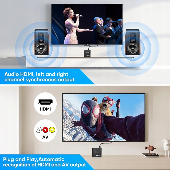 AGPtEK Odtwarzacz multimedialny HDMI, Mini 1080p Full-HD Ultra HDMI Cyfrowy