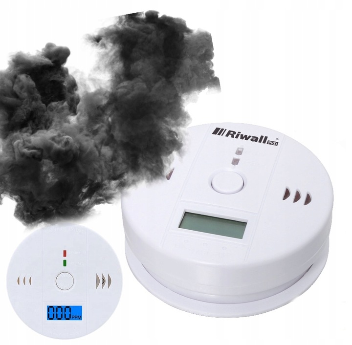 CZUJNIK CZUJKA CZADU TLENKU WĘGLA - CO- BEZPRZEWODOWY GŁOŚNY RIWALL