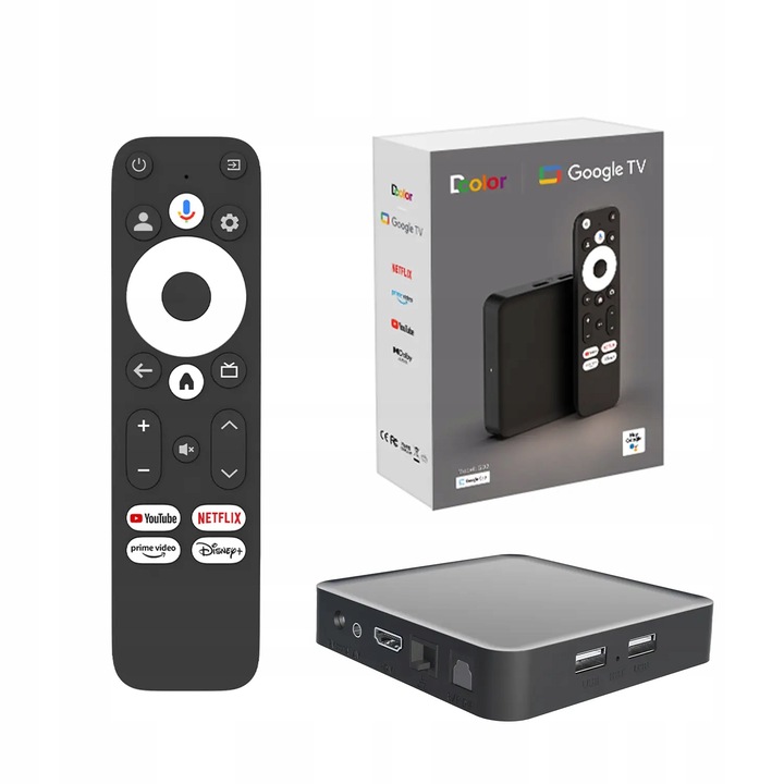 SMART TV BOX PRZYSTAWKA WIFI 2/32GB GOOGLE TV 2024 ANDROID 12 4K ASYSTENT