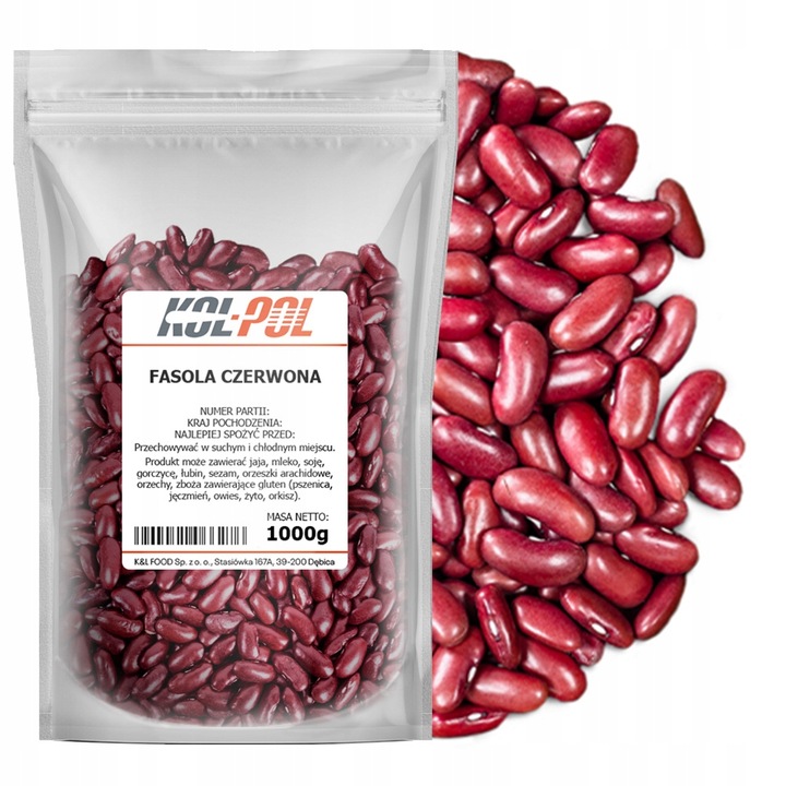 FASOLA CZERWONA 1kg Fasolka Red Kidney naturalna wysoka jakość Kol-Pol