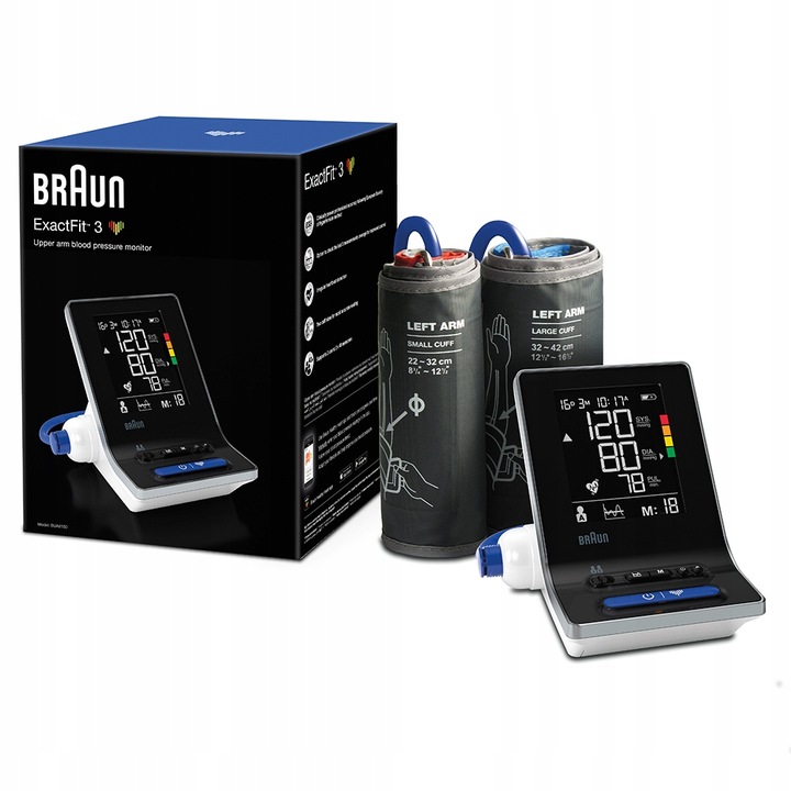CIŚNIENIOMIERZ NARAMIENNY BRAUN EXACTFIT 3 BUA6150 2MANKIETY ETUI ARYTMIA