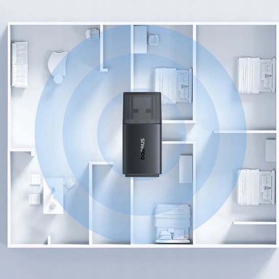 Karta sieciowa USB-A, Baseus 650Mb/s 5GHz, Ethernet, adapter, Karta LAN