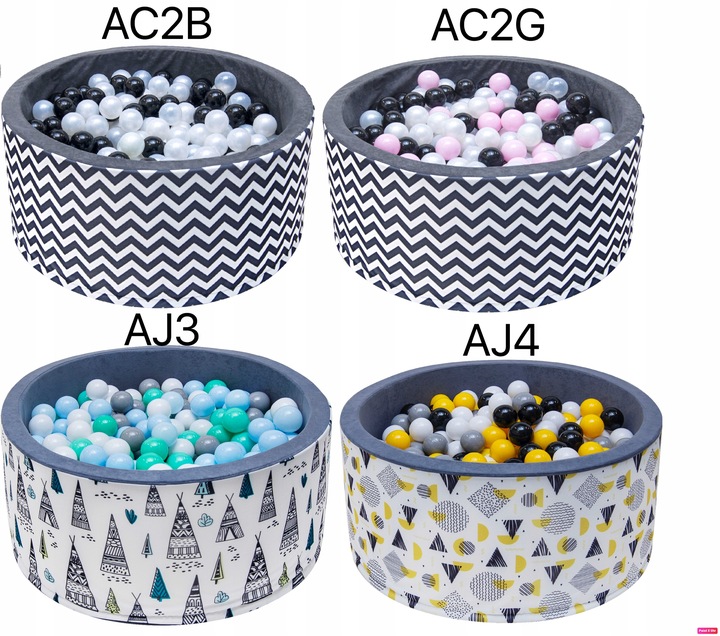 Suchy Basen z piłeczkami 90x40 piłkami 200 wzory dla dzieci kojec z kulkami
