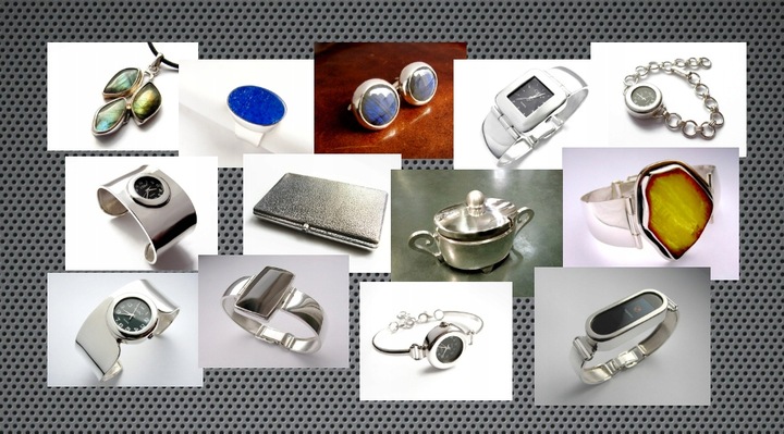 ZE SREBRA FISZBINY USZTYWNIACZE KOŁNIERZYKA WAWA