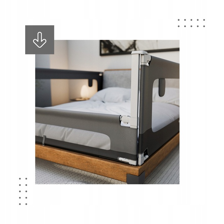 Barierka do łózka ochronna TULANO bramka zabezpieczająca składana