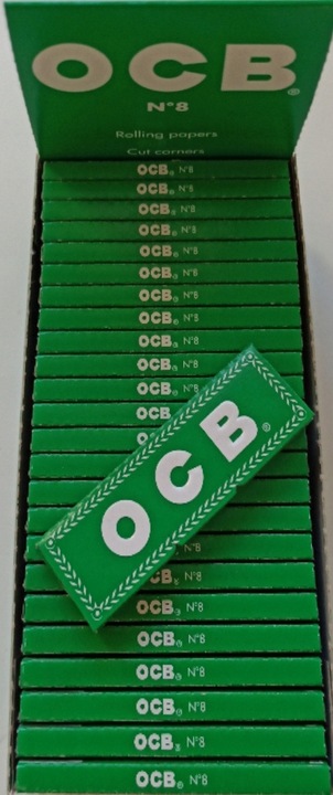 50 X BIBUŁKI OCB NO 8 ZIELONE