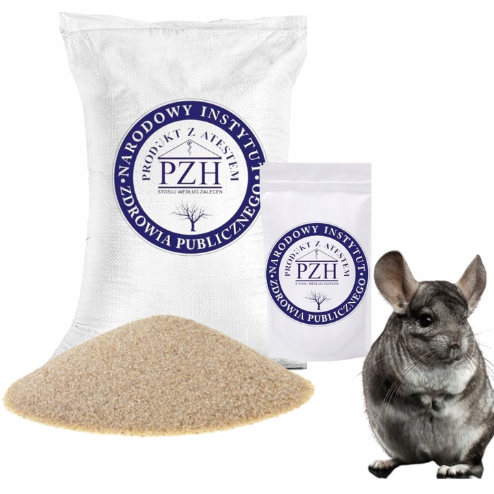 Piasek pył kąpielowy dla szynszyli fretki chomika płukany suchy atest 30KG