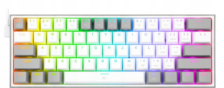 KLAWIATURA MECHANICZNA REDRAGON K617 RGB FIZZ RED BOX SWITCH BIAŁO SZARA