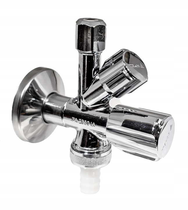 ZAWÓR KĄTOWY KOMBINOWANY 1/2"x3/4"x3/8 ZMYWARKA PRALKA KRAN BATERIA SCHELL