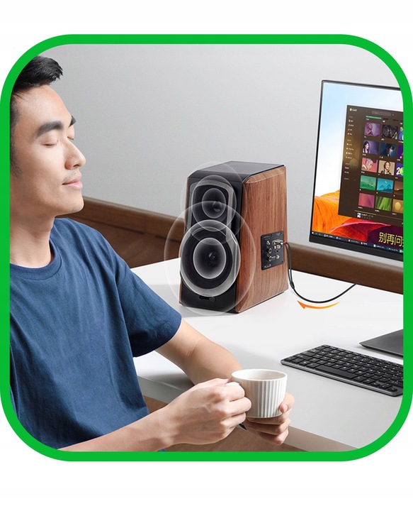 Kabel Przewód Audio JACK 3,5 mm 2x RCA Chinch STEREO 5M HQ Pozłacany