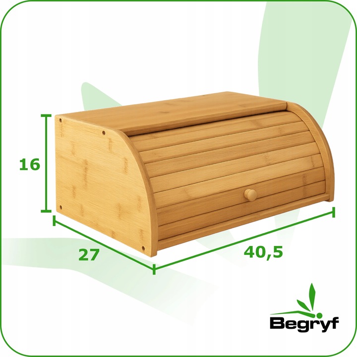CHLEBAK bambusowy ROLL-TOP duży POJEMNIK na pieczywo EKO kuchnia
