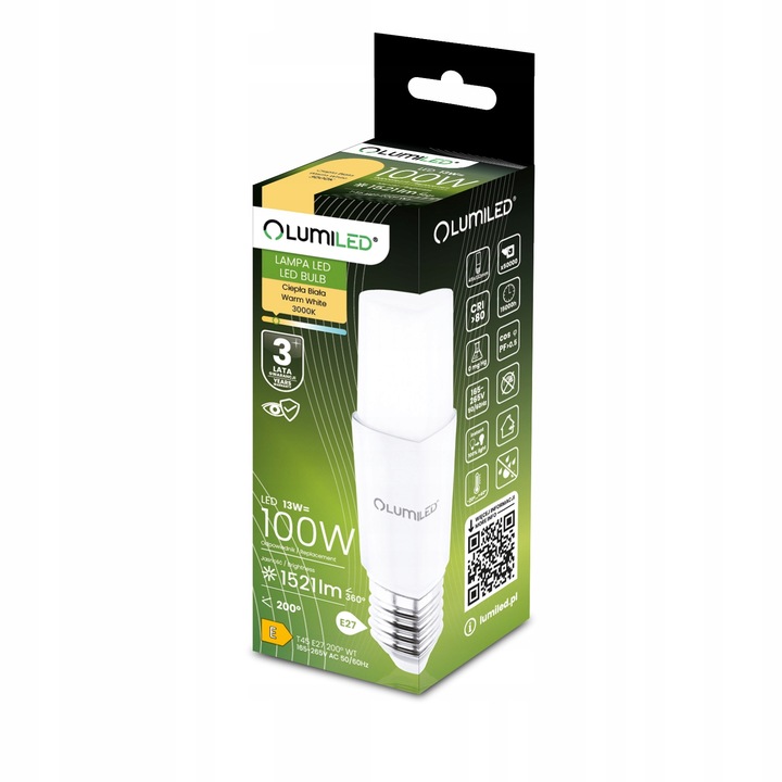 6x Żarówka LED STICK E27 13W = 100W 1521lm 3000K Ciepła TUBULARNA